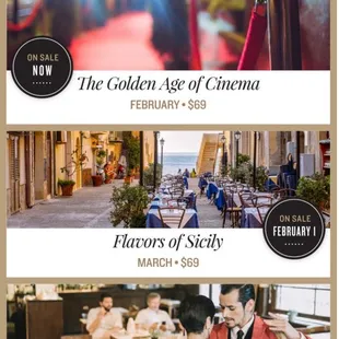 Wine Dinner schedule for early 2024.  They also are going to have a Valentines dinner too.