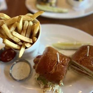 Crispy Buttermilk Chicken Sandwich with fries