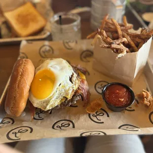 Donut brunch burger