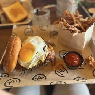 Donut brunch burger