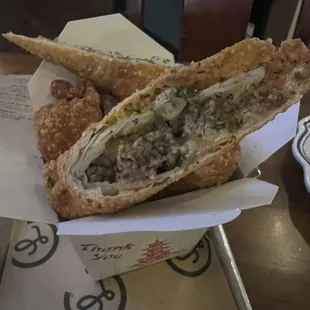 Cheese Burger Egg Rolls
