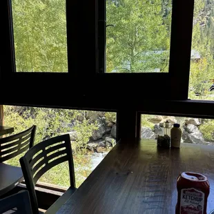 Our table, creekside.