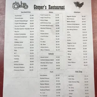 menu