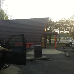 a man getting out of a car
