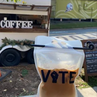 Lavender Vanilla iced latte