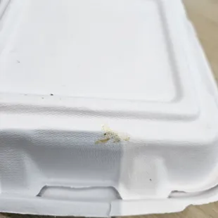 a white styrofoam container