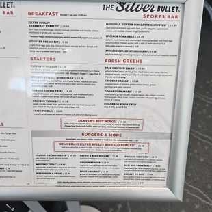 menu