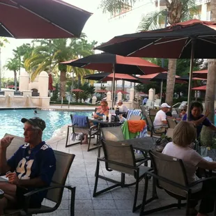 Pool seating area