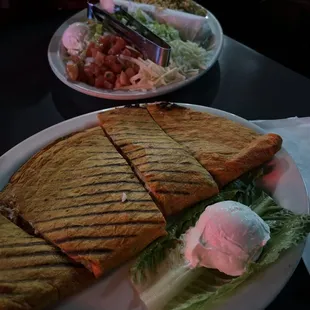 Shrimp and crab quesadillas