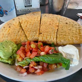 Shrimp and crab quesadilla