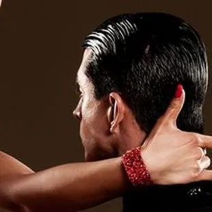 a woman in a pink dress