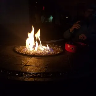 Fire on the patio!