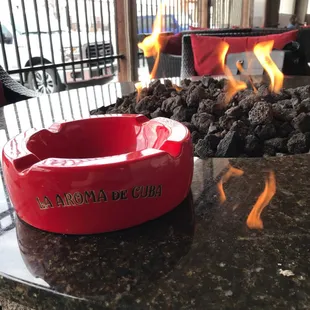 Cigar bar with nice ash trays