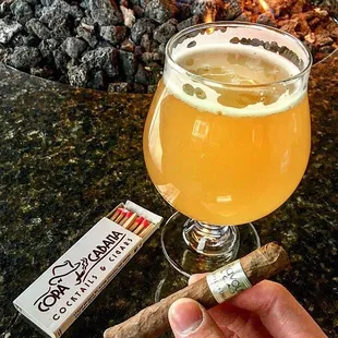 Vanilla flavored cigar &amp; Stella Artois
