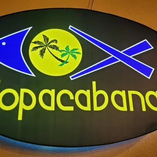 a close up of a neon sign