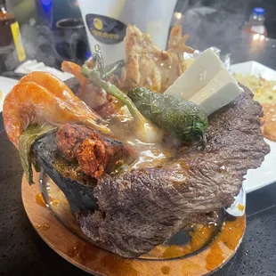 a plate of food on a table