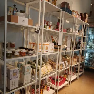shelves of food and condiments