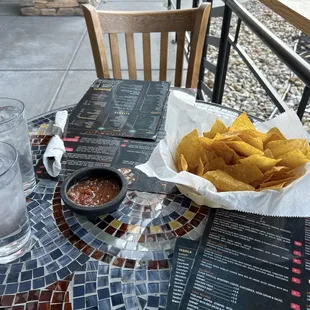 Complimentary chips and salsa