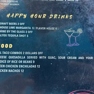Happy Hour Menu