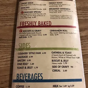 Copan truck stop menu