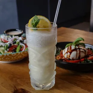 Limoncello Slushie and Burrata Caprese
