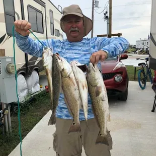Today&apos;s catch at Copano Bay RV Resort.