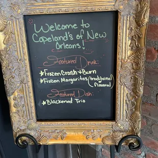 a sign for the restaurant