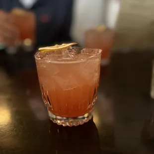 a close up of a drink in a glass