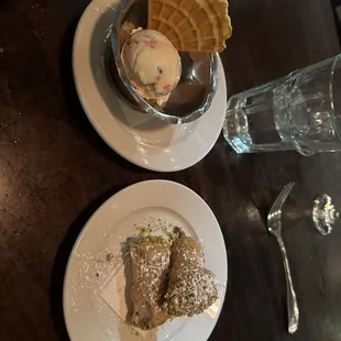 Funfetti gelato and Cannoli