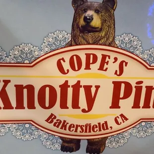 a bear on a sign