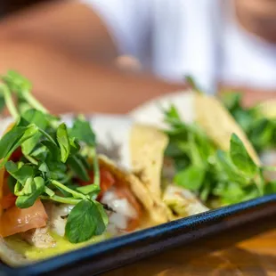 Rooftop Menu: Grilled Baja Cod Tacos ($21)