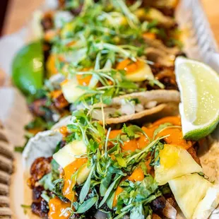 Al Pastor Tacos ($22/four tacos)