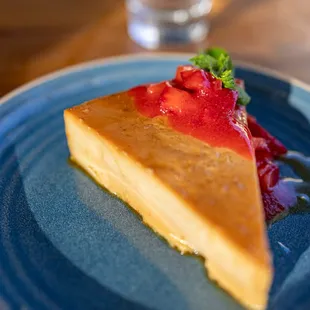 Rooftop Menu: Strawberry Flan Napolitano ($10)