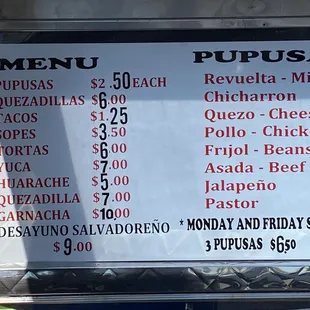 Another menu as of today, 5/17/2021