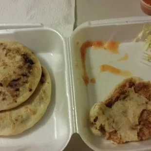 I think the curitdo should be pickled? more and the salsa is missing a little something, but I did like the pupusas!