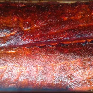 a close up of ribs