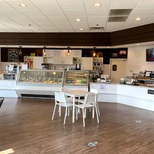 the interior of a cafe