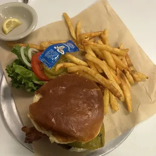 Amazing green chili burger