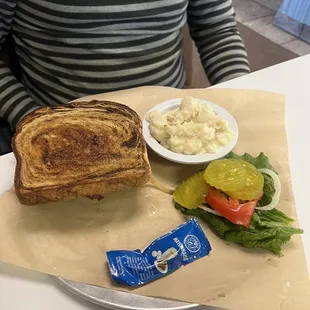 Pastrami beef sandwich, best mash potatoes ever!!
