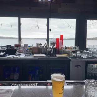 View of lake from the bar.