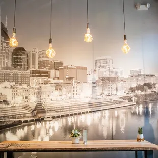 Interior Table for large group at Copper Branch Vegan &amp; Vegetarian Restaurant