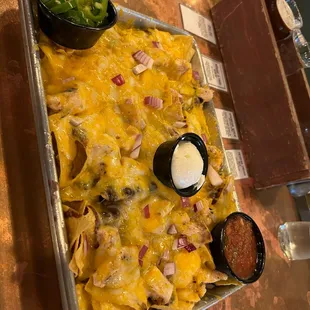 NACHOS!!! Big appetizer, feeds six as an appetizer!