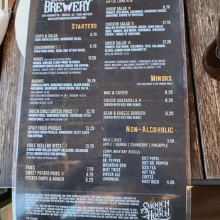 Menu side one