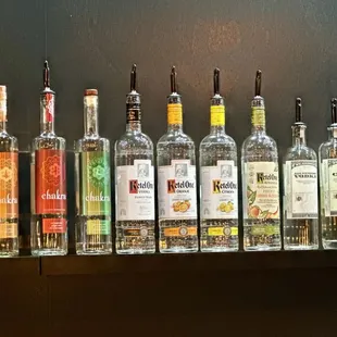 The vodka selection. One of my favorite locals...CHAKRA!