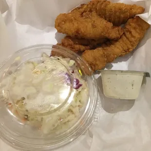 Chicken Tenders with Coleslaw