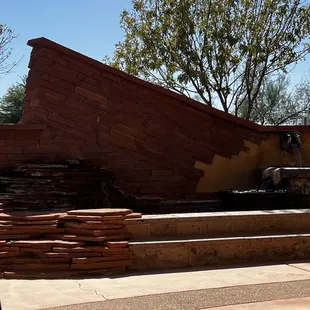 The fountain on the patio