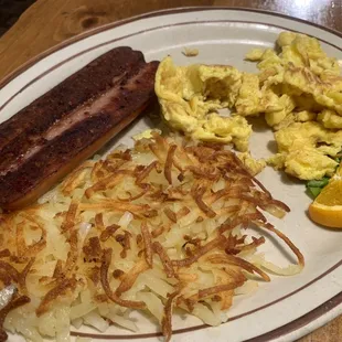 Simple but very delicious.  I asked for my eggs well done so don&apos;t panic.  It&apos;s a long story but I love my scrambled eggs that way.  ;)