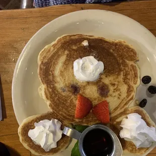 Great effort in the kids pancakes...thick and delicious.
