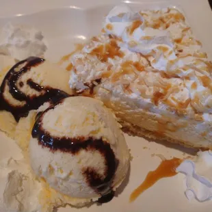 Coconut Cream pie with Vanilla Ice Cream