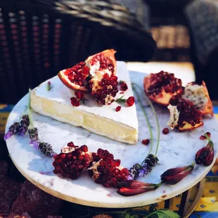 Triple cream Brie with winter pomegranates